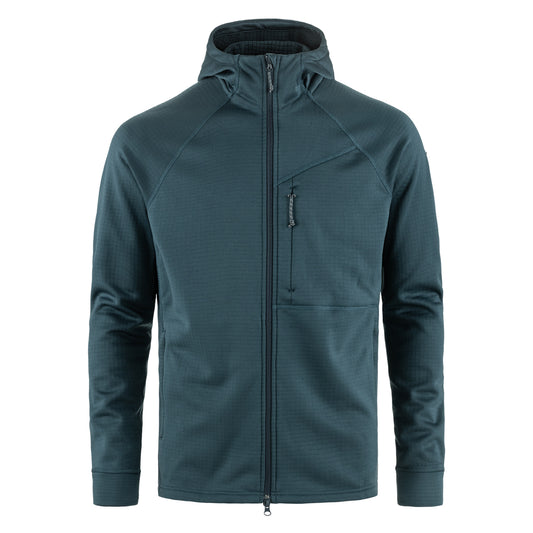 Fjallraven Abisko Grid Fleece Hoodie Mountain Blue - The Sporting Lodge