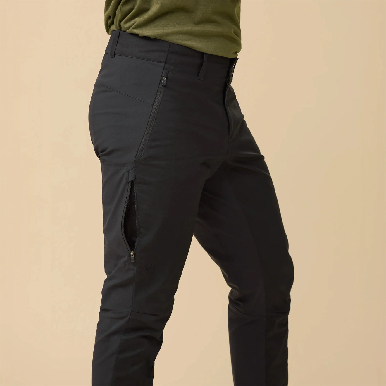 Fjallraven Hoja Hybrid Trousers Black - The Sporting Lodge