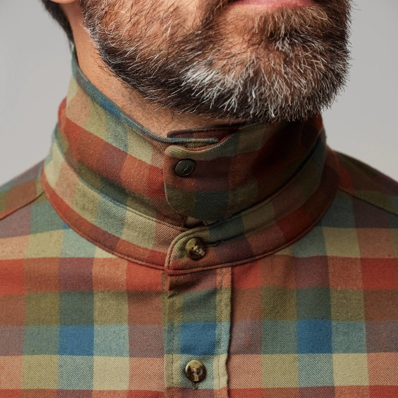Fjallraven Lappland Stretch Flannel Shirt Laurel Green-Autumn Leaf