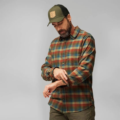 Fjallraven Lappland Stretch Flannel Shirt Laurel Green-Autumn Leaf