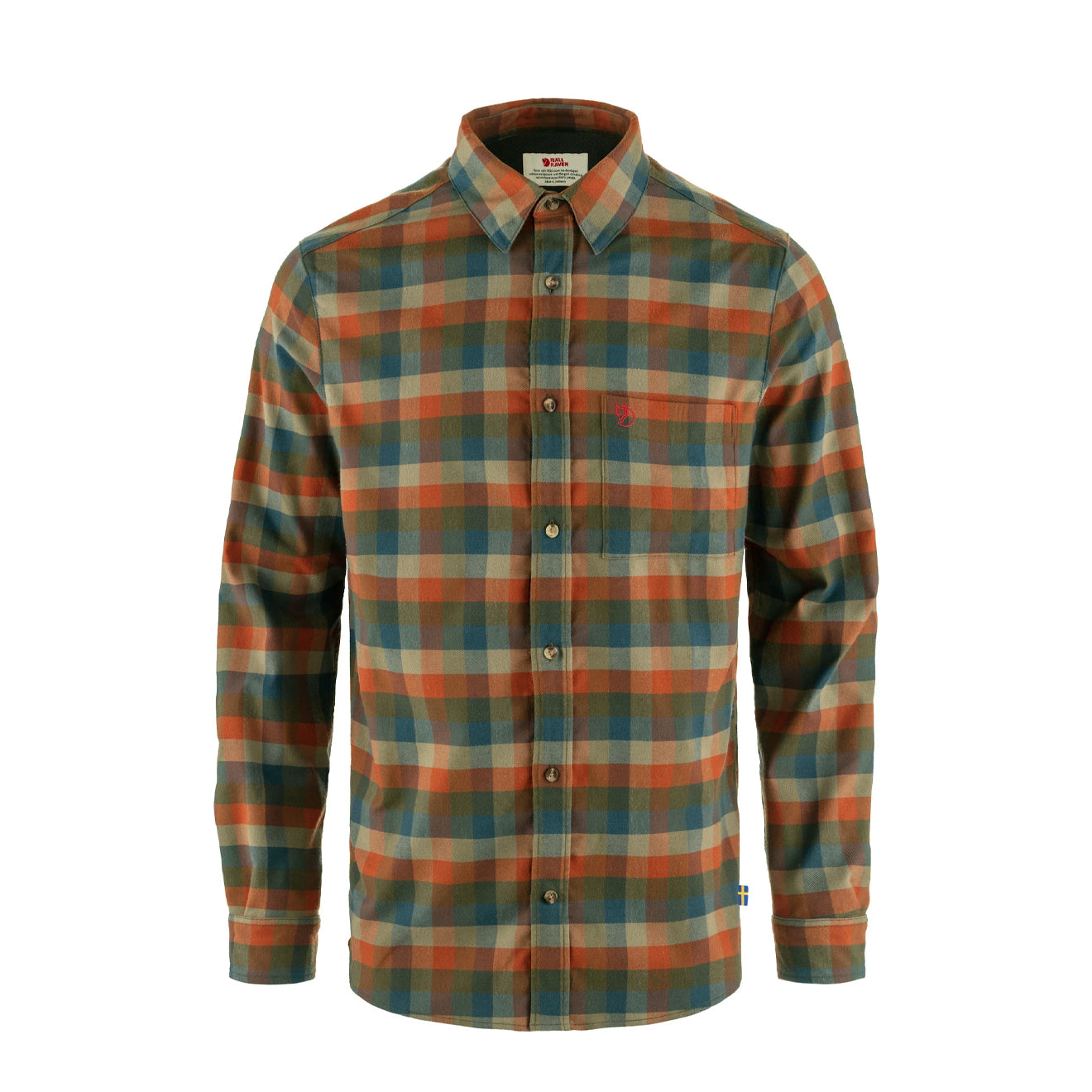 Fjallraven Lappland Stretch Flannel Shirt Laurel Green-Autumn Leaf