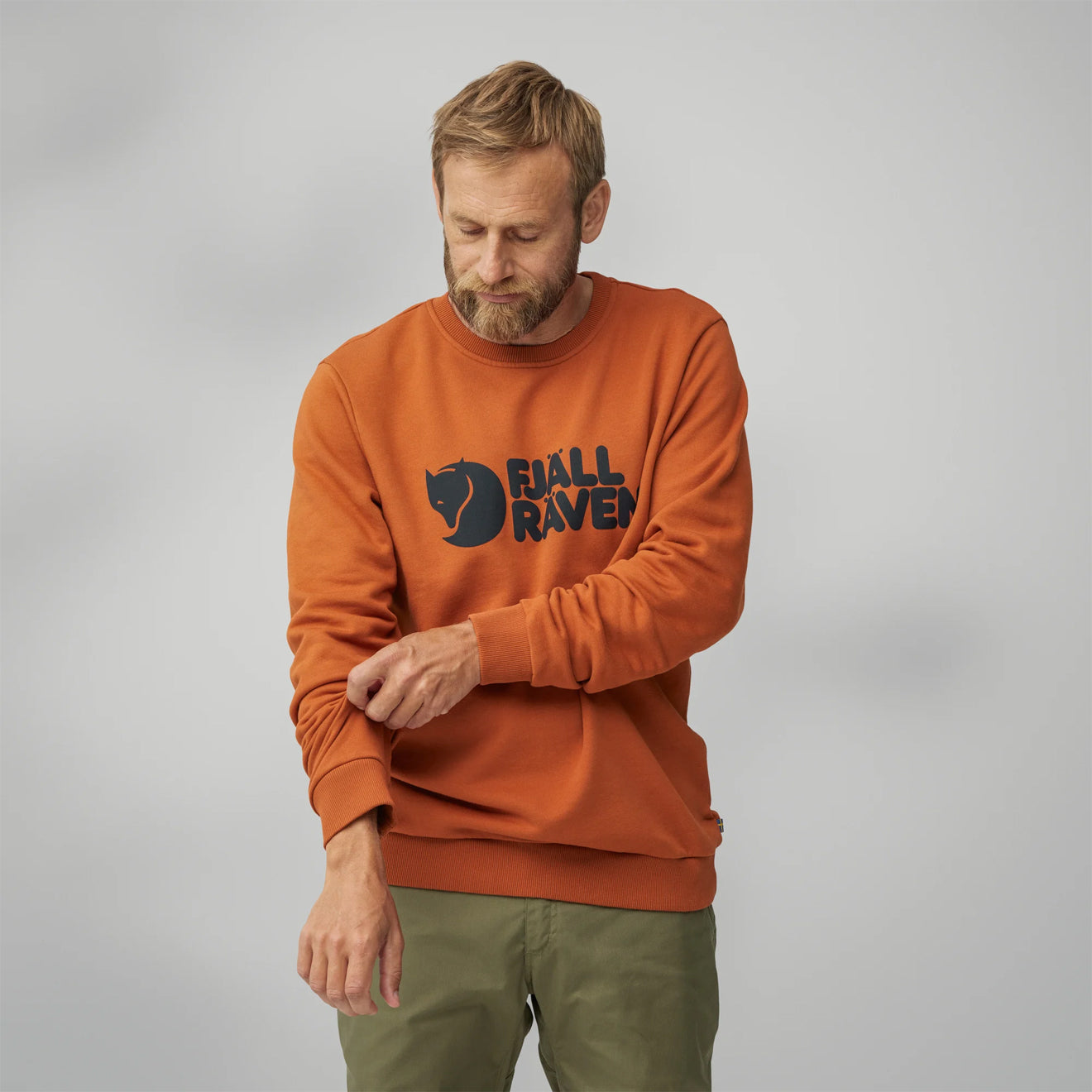 Fjallraven Logo Sweater Wood Brown