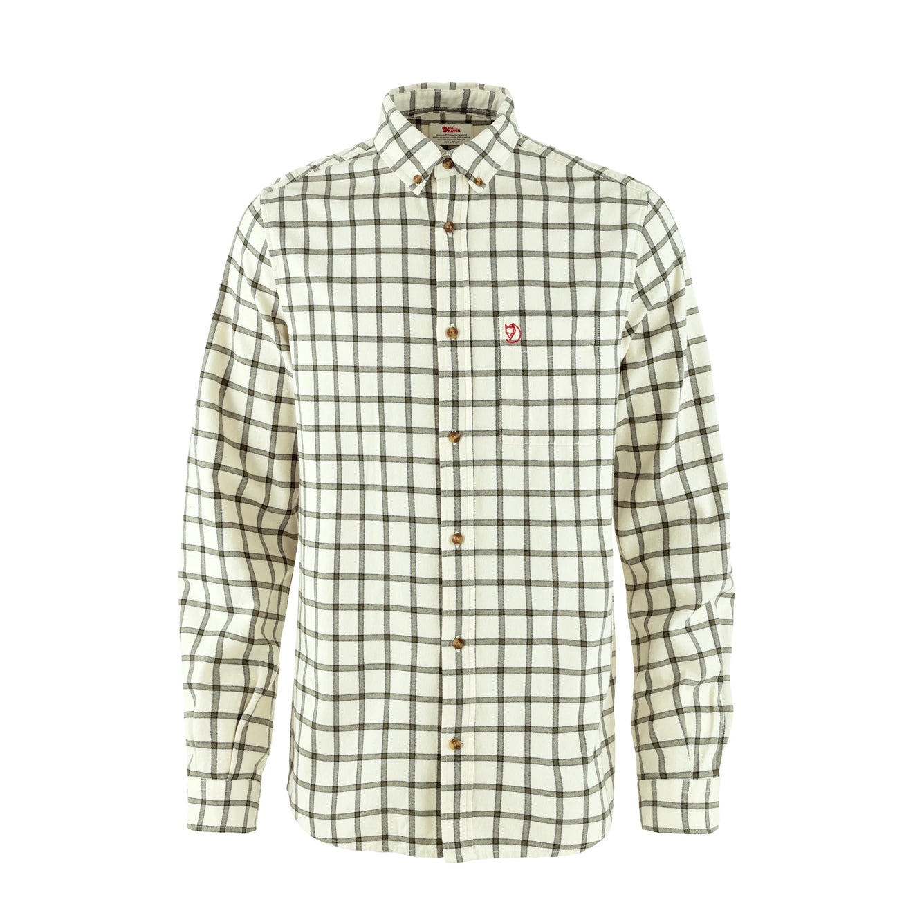 Fjallraven Ovik Flannel Shirt Chalk White / Laurel Green