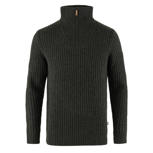 Fjallraven Ovik Half Zip Knit Dark Olive - The Sporting Lodge