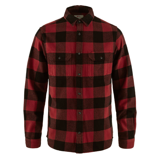 Fjallraven Ovik Heavy Flannel Shirt Red / Black - The Sporting Lodge