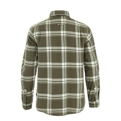 Fjallraven Ovik Lite Flannel Shirt Laurel Green / Chalk White - The Sporting Lodge