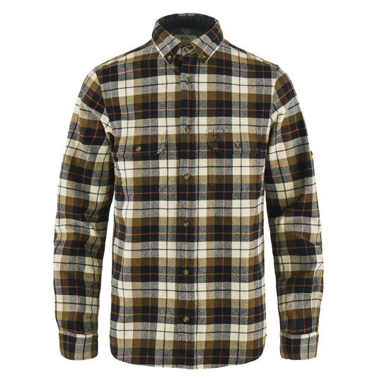 Fjallraven Singi Heavy Flannel Shirt Chalk White / Dark Navy - The Sporting Lodge