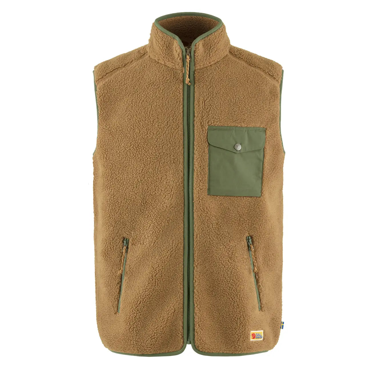 Fjallraven Vardag Pile Fleece Vest Buckwheat Brown / Laurel Green - The Sporting Lodge