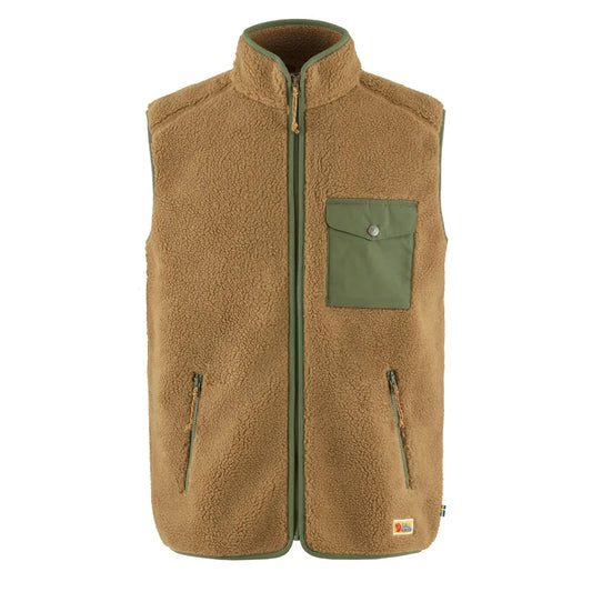 Fjallraven Vardag Pile Fleece Vest Buckwheat Brown / Laurel Green - The Sporting Lodge