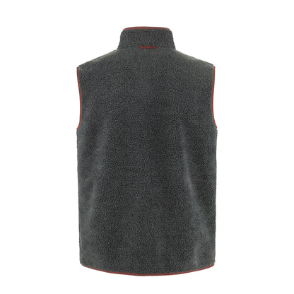 Fjallraven Vardag Pile Fleece Vest Dark Grey / Maroon