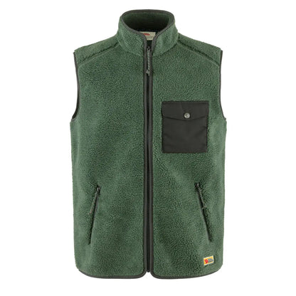 Fjallraven Vardag Pile Fleece Vest Deep Patina / Iron Grey - The Sporting Lodge
