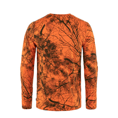 Fjallraven Varmland Wool LS Orange Multi Camo - The Sporting Lodge