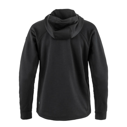 Fjallraven Womens Abisko Grid Fleece Hoodie Black - The Sporting Lodge