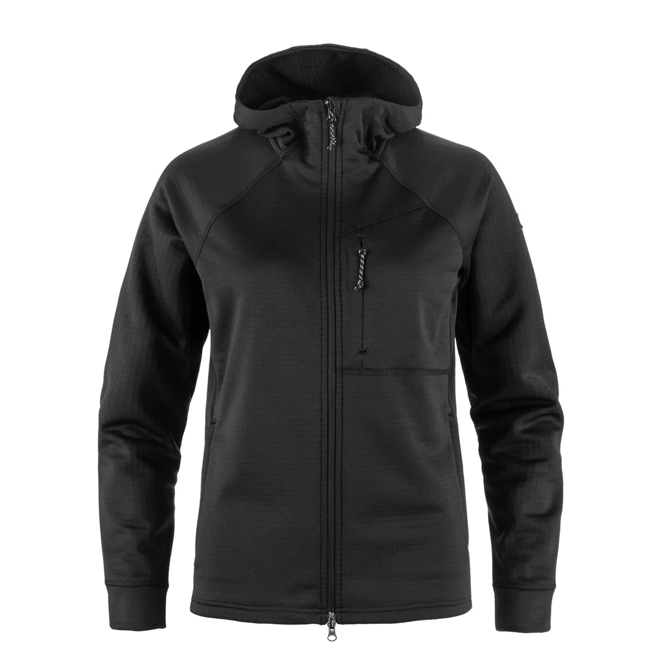 Fjallraven Womens Abisko Grid Fleece Hoodie Black - The Sporting Lodge