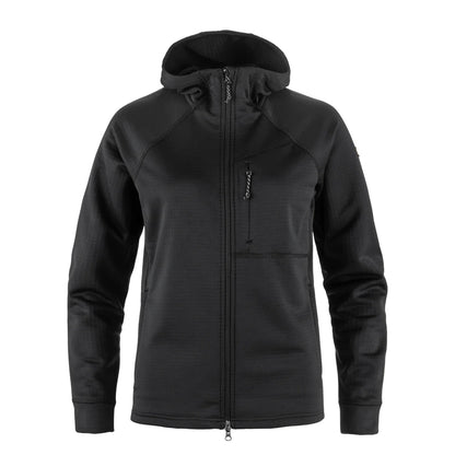 Fjallraven Womens Abisko Grid Fleece Hoodie Black - The Sporting Lodge