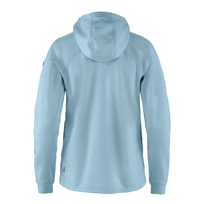 Fjallraven Womens Abisko Grid Fleece Hoodie Breeze Blue
