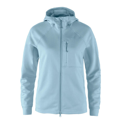 Fjallraven Womens Abisko Grid Fleece Hoodie Breeze Blue