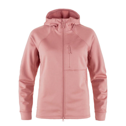 Fjallraven Womens Abisko Grid Fleece Hoodie Dusty Rose - The Sporting Lodge