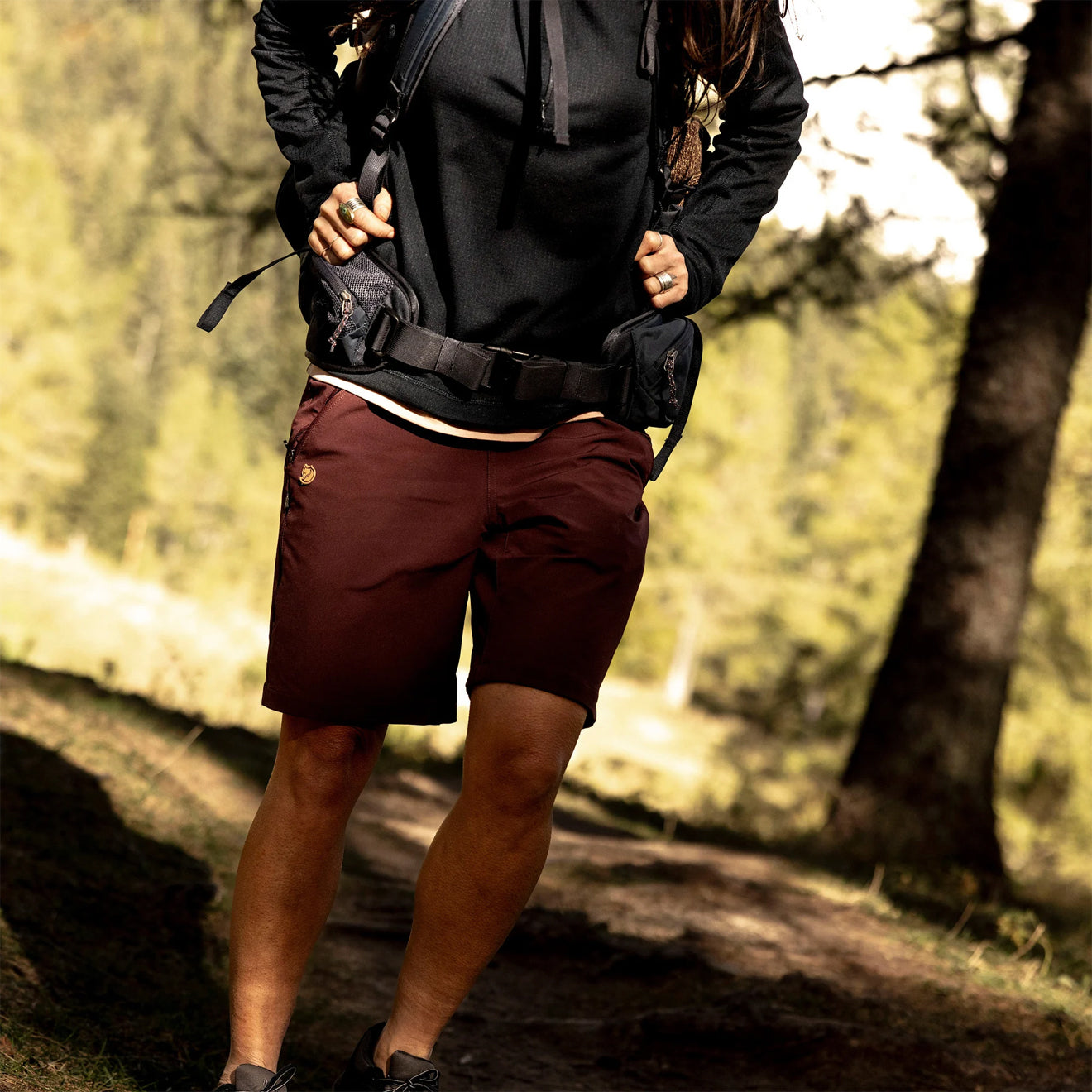 Fjallraven Womens Abisko Trail Stretch Shorts Black - The Sporting Lodge