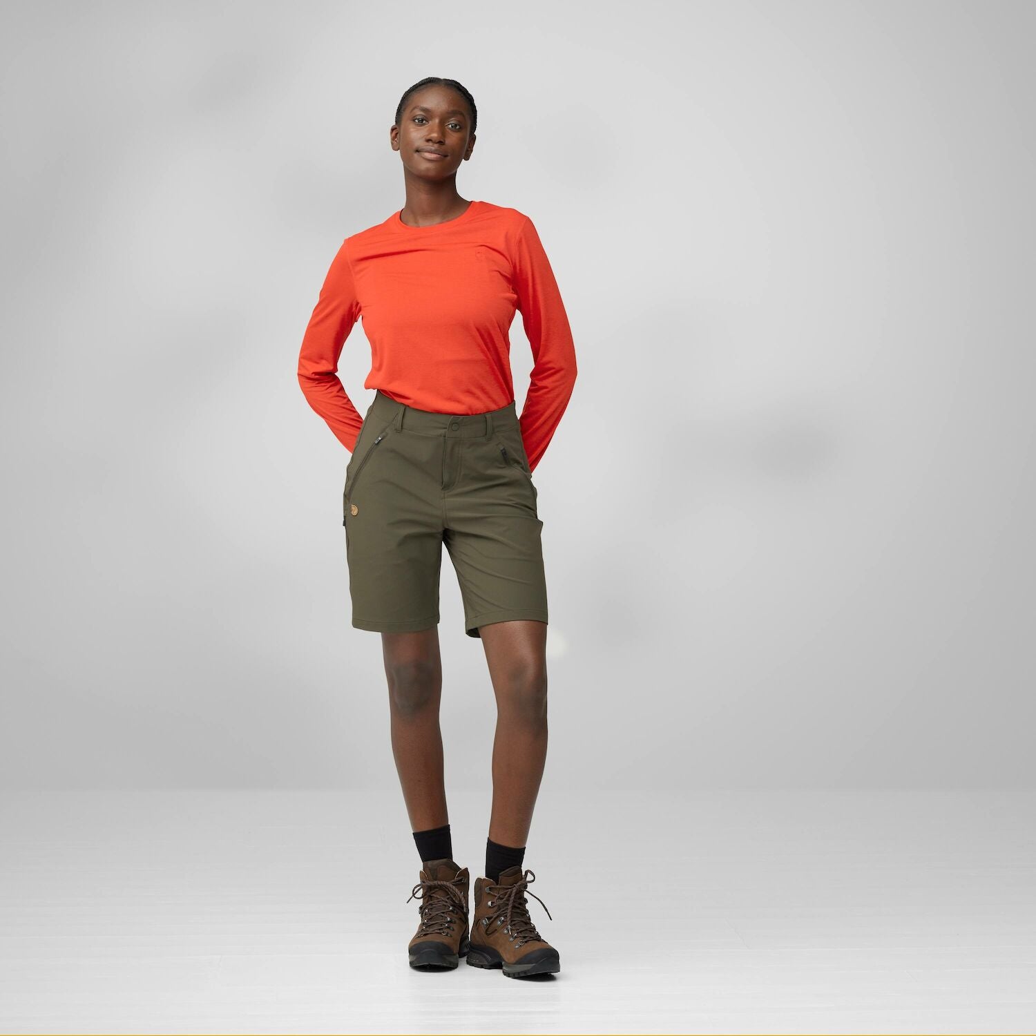 Fjallraven Womens Abisko Trail Stretch Shorts Black - The Sporting Lodge