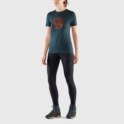 Fjallraven Womens Abisko Wool Fox T-shirt Lavender Mist / Dark Navy - The Sporting Lodge