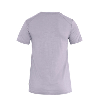 Fjallraven Womens Abisko Wool Fox T-shirt Lavender Mist / Dark Navy - The Sporting Lodge