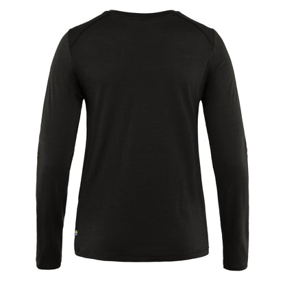 Fjallraven Womens Abisko Wool LS Black - The Sporting Lodge