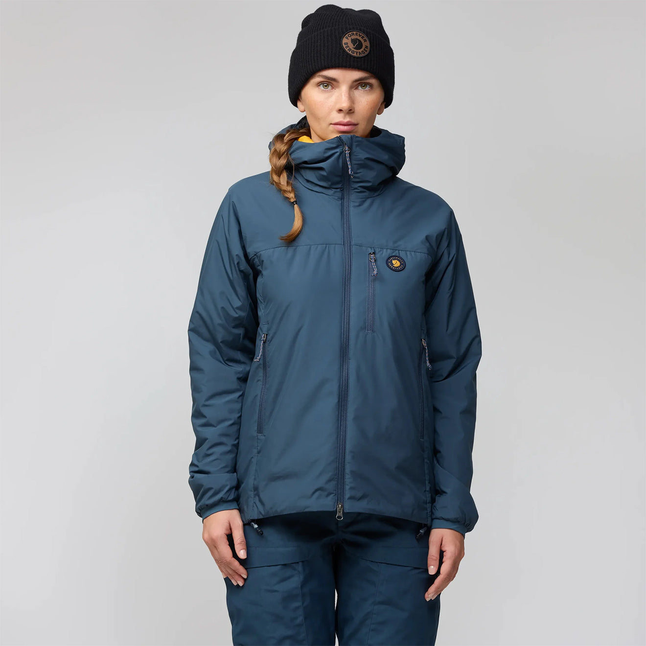 Fjallraven Womens Bergtagen 60 Insulation Jacket Mountain Blue / Mustard Yellow