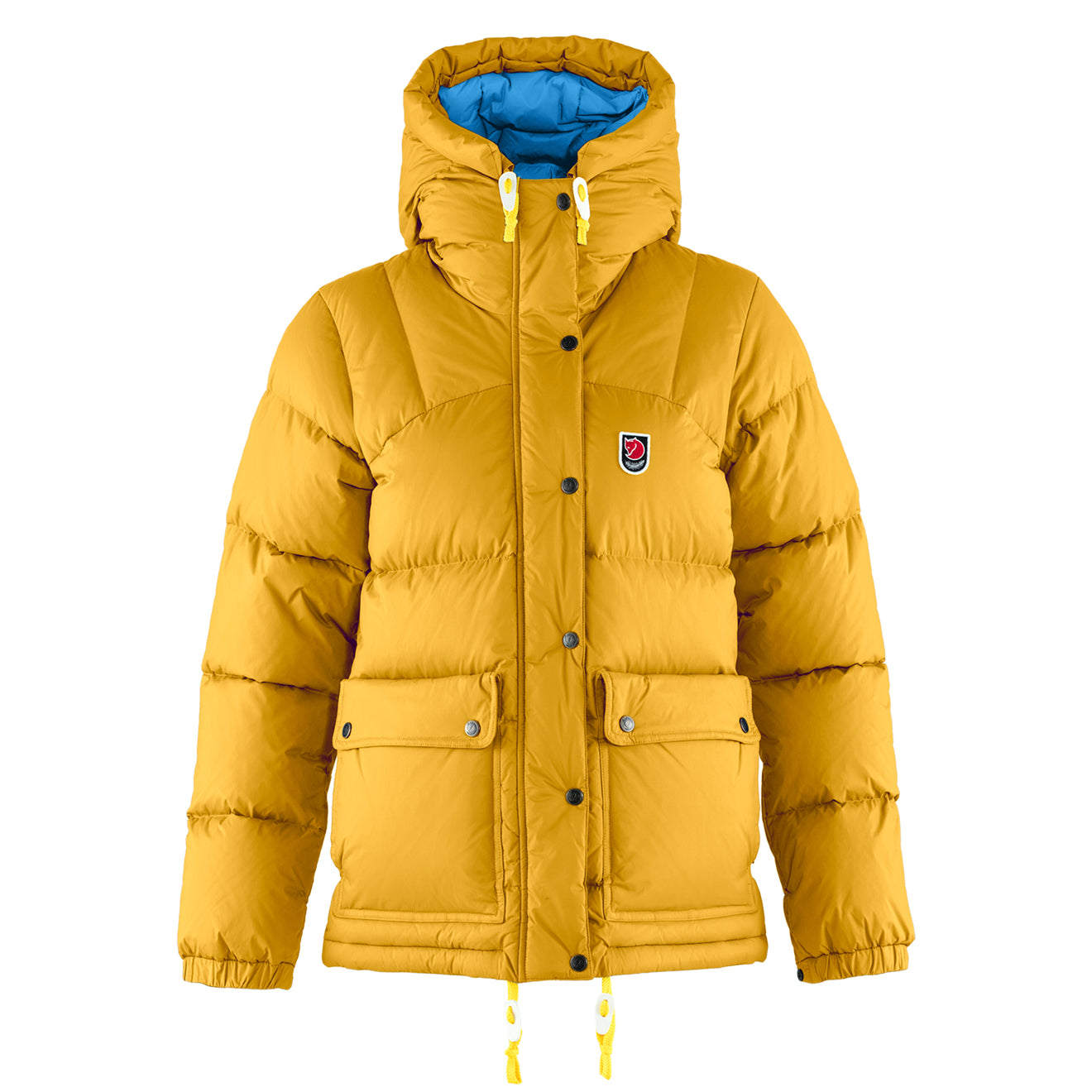 Fjallraven Womens Expedition Down Lite Jacket Mustard Yellow / UN Blue - The Sporting Lodge