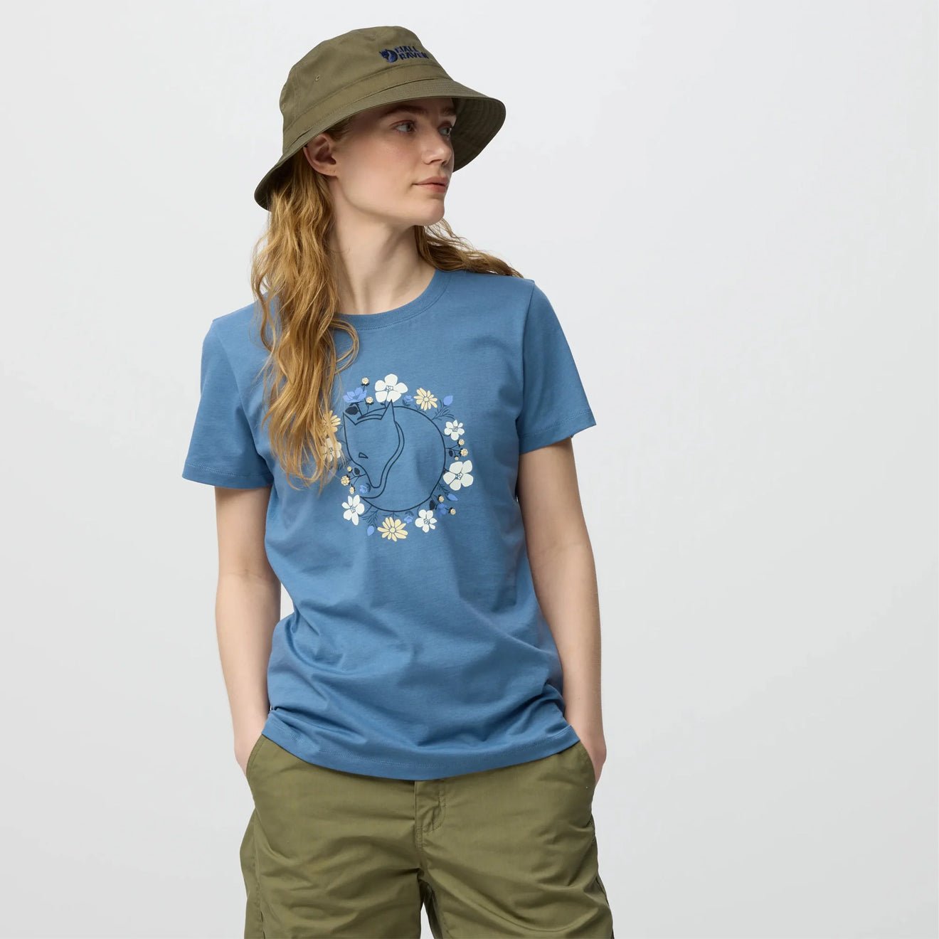 Fjallraven Womens Fjallblomster Fox T-shirt Chalk Rose