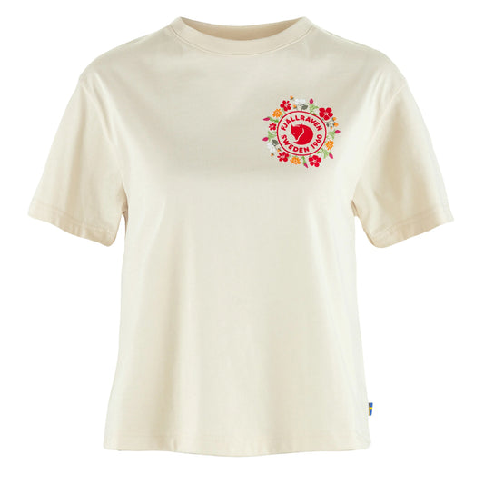 Fjallraven Womens Fjallblomster Logo T-shirt Chalk White - The Sporting Lodge