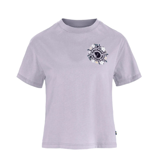 Fjallraven Womens Fjallblomster Logo T-shirt Lavender Mist