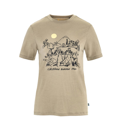 Fjallraven Womens Hoja Lugnt Wool T-shirt Classic Fossil