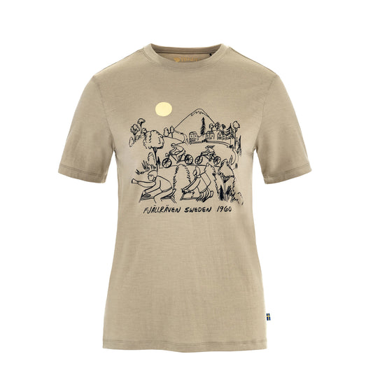 Fjallraven Womens Hoja Lugnt Wool T-shirt Classic Fossil