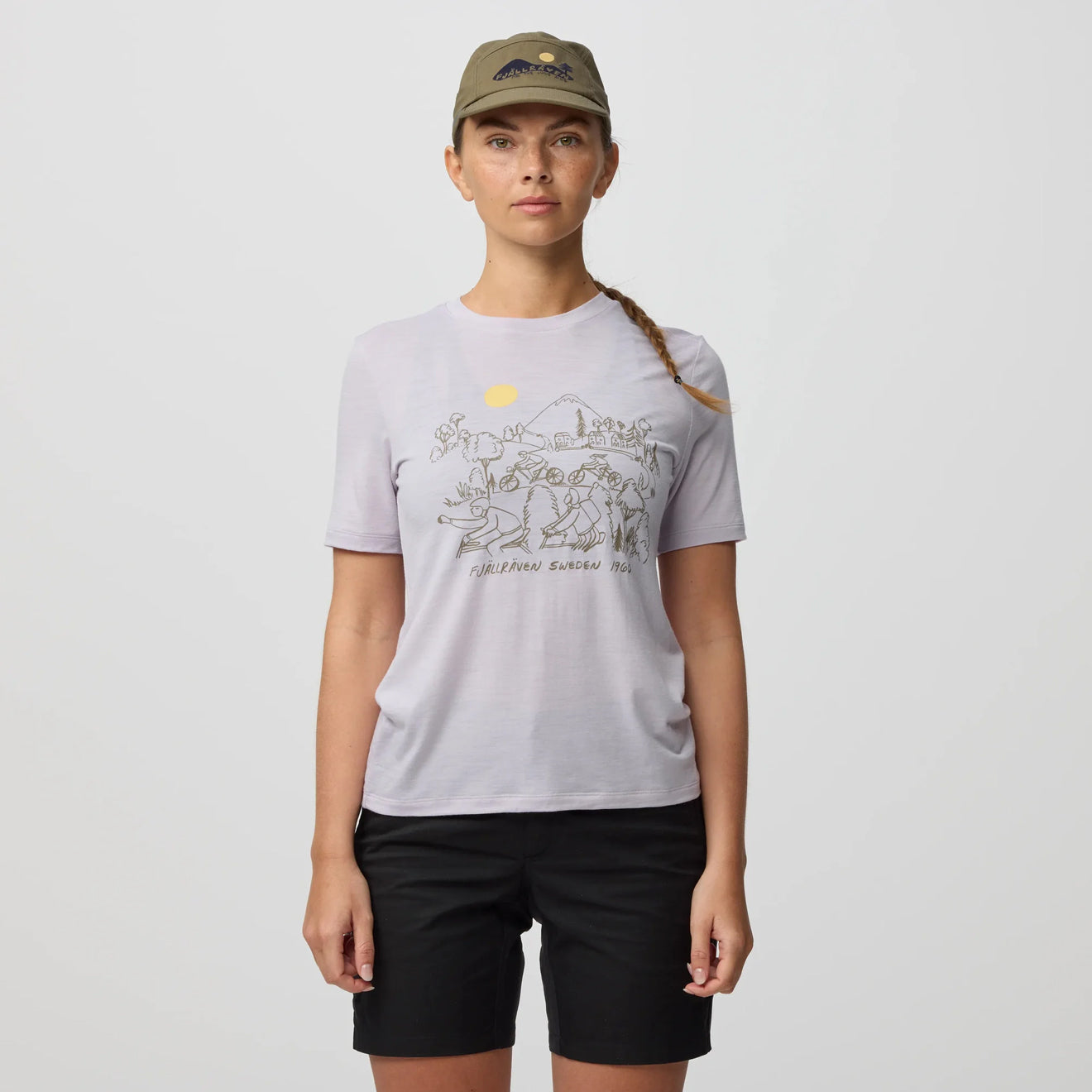 Fjallraven Womens Hoja Lugnt Wool T-shirt Classic Lavender Mist