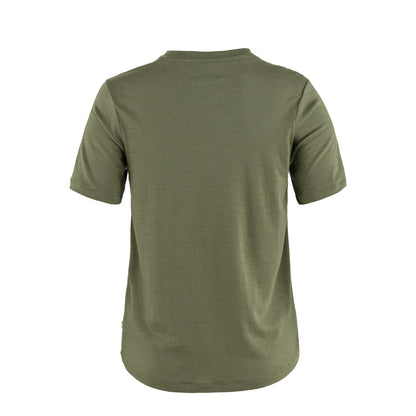 Fjallraven Womens Hoja Wool T-shirt Laurel Green - The Sporting Lodge