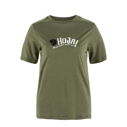 Fjallraven Womens Hoja Wool T-shirt Laurel Green - The Sporting Lodge
