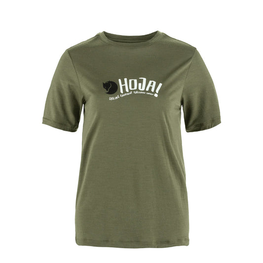 Fjallraven Womens Hoja Wool T-shirt Laurel Green