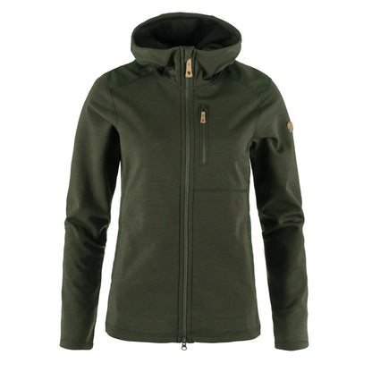 Fjallraven Womens Keb Fleece Hoodie Deep Forest - The Sporting Lodge