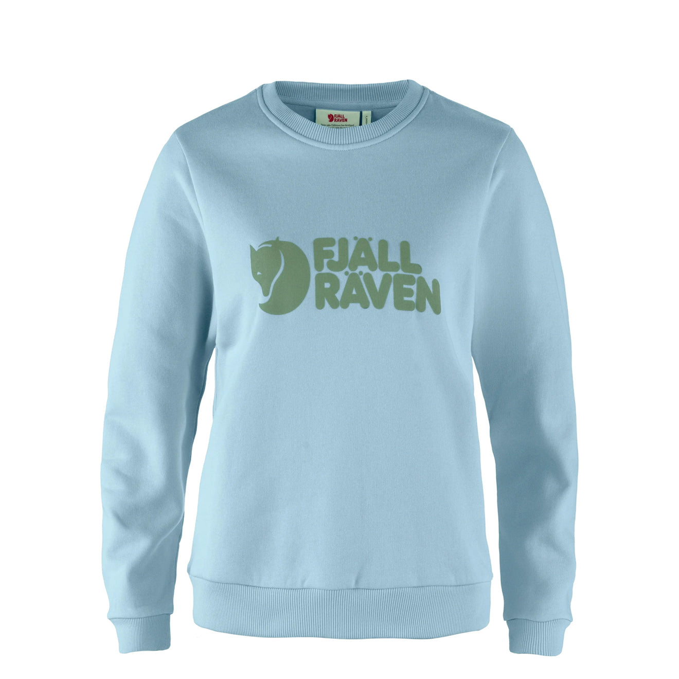 Fjallraven Womens Logo Sweater Breeze Blue / Patina Green