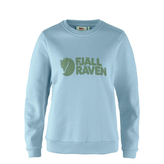 Fjallraven Womens Logo Sweater Breeze Blue / Patina Green