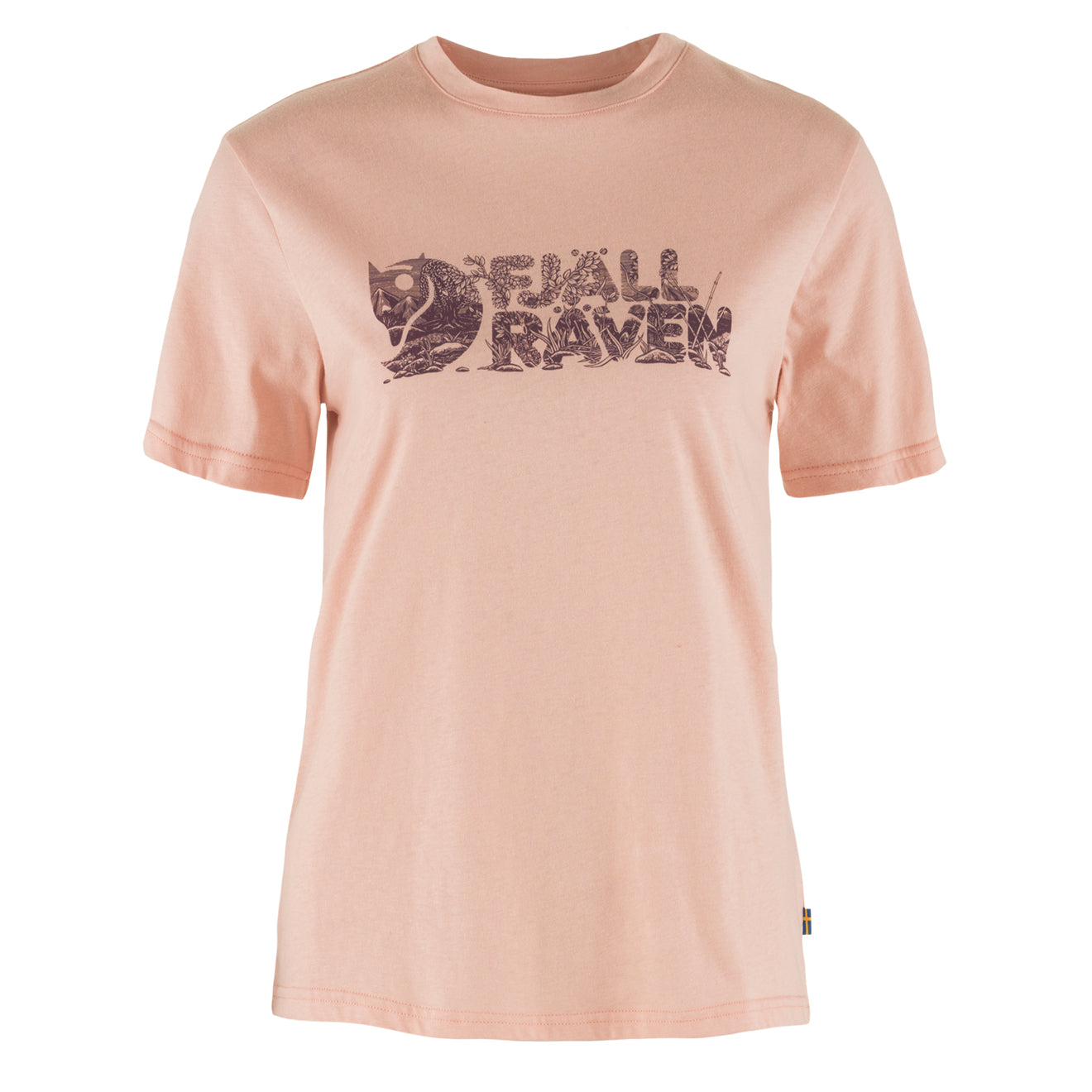 Fjallraven Womens Lush Logo T-Shirt Chalk Rose - The Sporting Lodge