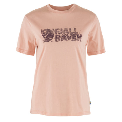 Fjallraven Womens Lush Logo T-Shirt Chalk Rose - The Sporting Lodge