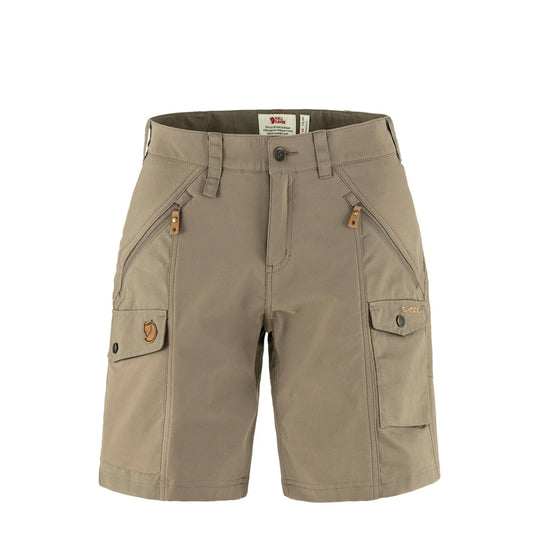 Fjallraven Womens Nikka Curved Shorts Suede Brown