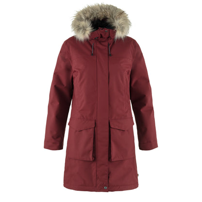 Fjallraven Womens Nuuk Lite Parka Bordeaux Red - The Sporting Lodge