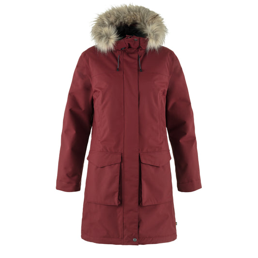 Fjallraven Womens Nuuk Lite Parka Bordeaux Red - The Sporting Lodge