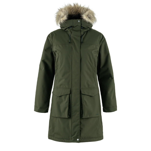 Fjallraven Womens Nuuk Lite Parka Deep Forest | The Sporting Lodge