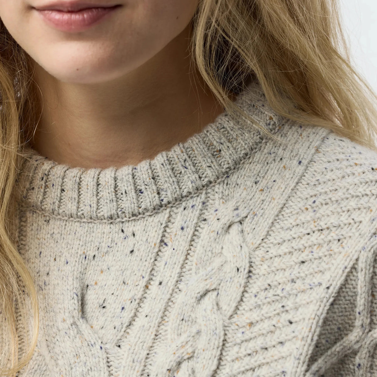 Fjallraven Womens Ovik Cable Knit Fog