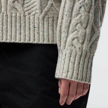 Fjallraven Womens Ovik Cable Knit Fog