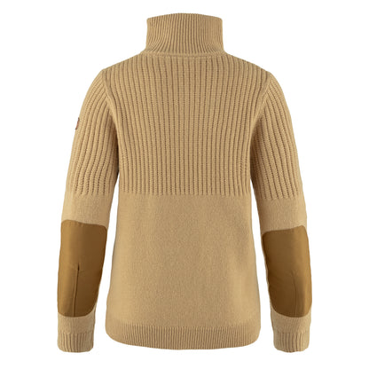 Fjallraven Womens Ovik Half Zip Knit Dune Beige - The Sporting Lodge